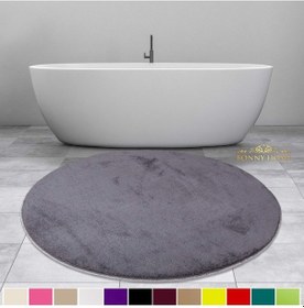 Resim Bonny Home Elite Antrasit 100x100 Cm Yuvarlak Peluş Banyo Paspası Antrasit 