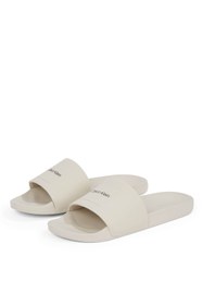 Resim Calvin Klein Ekru Erkek Plaj Terliği POOL SLIDE W/ CK SQUARE 