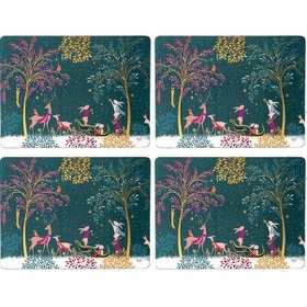 Resim Woodland Tales Büyük Amerikan Servisleri, 4'lü Set Yeşil 
