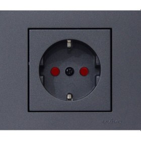 Resim Grano Füme Çocuk Korumalı Topraklı Priz+ Çerçeve 