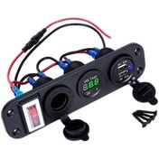 Resim 4 İn 1 Çift Qc3 0 Şarj Cihazı C Igarette Çakmak Soket Dijital Voltmetre Rocker Anahtarı İle Akıllı Bluetooth Kontrolü 