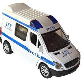 Resim Meva Metal Işıklı Sirenli Çek Bırak Polis Ekip Otosu 