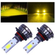 Resim Sones 2 Adet 9005 Dc9-36v / 36w / 3000k / 6000lm Ip68 Araba / Motosiklet Mini Cob Led Far Lambaları / Sis Farı Altın Işık 