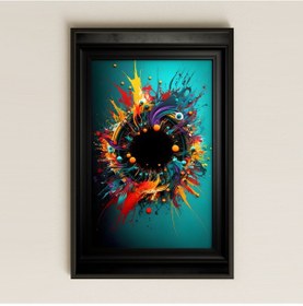 Resim Renk Patlamalı Kozmik Halka Şeffaf Pleksi Tablo 