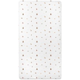 Resim Forest Amigos %100 Organik Pamuk Bebek Lastikli Çarşaf Seti 70 x 140 cm 