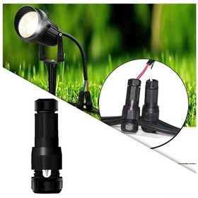 Resim Springsun Siyah Nylon Bahçe Aydınlatma Kablo Bağlantısı, Dış Mekan Işık Prizı, Kesintisiz Elektrik Bağlantı Elemanı 1 Adet 