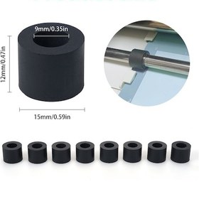 Resim Vkemall 8 Adet Siyah Kauçuk Rulman 12x15mm + 16 Adet Çelik Sabitleme Kelepçe - Cricut Maker/maker 3/explore Air2 Uyumlu 