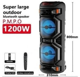 Resim Junglee Büyük Boy Kablosuz Mikrofonlu Karaoke Bluetooth Hoparlör Siyah Renkli 40W Güç 