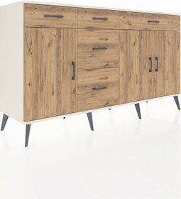 Resim Kronos Konsol 2 Raflı 5 Çekmeceli 3 Kapaklı 176x59x99 Aytaşı-çam Atlas Çam - Aytası 