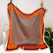 Resim Jump Rabbit Çizgili Eşarp Ipek Eşarp 70CM Küçük Kare Kafa Bandı Saç Türbanı Kravat Çanta (Yurt Dışından) 