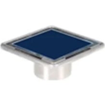 Resim Sukar Line-9 10X10 Paslanmaz Çelik Çerçeve Üzeri Cam Izgaralı Yer Süzgeci Lacivert 