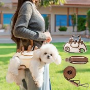 Resim 3 adet Set Köpek Çantası Açık Hava Traction Sırt Çantası, Taşınabilir Nefes Alabilen Köpek Tasma Kedi ve Köpek Askısı, Taşıma veya Crossbody Kedi Çantası, Pet Sling Pet Malzemeleri 