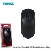 Resim Everest SM-450 USB Optic Siyah Mouse 
