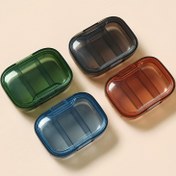 Resim Mini Plastik İlaç Kutusu 3 Bölme ile - Su Geçirmez, Nem Geçirmez, Sabah, Öğle ve Akşam İlaç Depolama için Büyük Kapasite, Temizlemesi Kolay, Taşınabilir İlaç Düzenleyici, İlaç Kutusu için 
