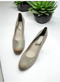 Resim Hasır&keten Dolgu Topuk Ayakkabı Altın 