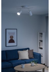 Resim Spoti 2'li Beyaz Renk Beyaz Işık Modern Tasarım Cafe - Mutfak - Banyo Spot Ledli Sıralı Avize Beyaz 