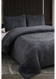 Resim Lidya Dolgulu Akrilik Çift Kişilik Yatak Örtüsü Antrasit Antrasit 