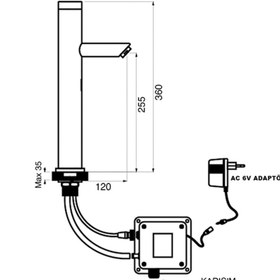 Resim Newarc Pentamix Tekno Yüksek Çanak Tipi Fotoselli Lavabo Bataryası 