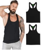 Resim Ghedto Gym Fitness Tank Top Sporcu Atleti 2li Set Siyah 