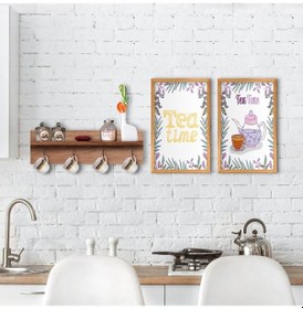 Resim Bk Home Doğal Ahşap Raflı Dekoratif Fincan Askılığı Ve 2’Li Mutfa (551038247) 