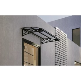 Resim SUNDURMAGROSS Metal Taşıyıcılı Kapı Üstü Pratik Sundurma Antrasit - Şeffaf Levha 110 x 100 Md2 