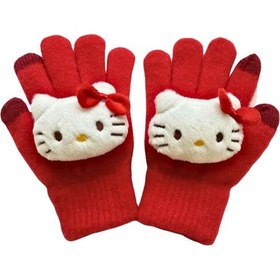 Resim Hello Kitty Kırmızı Aıcak Tutan 2-5 Yaş Eldiven Kırmızı 
