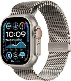 Resim karadağsb Apple Watch Ultra 2 Gps + Cellular 49 Mm Akıllı Saat, Sağlam Titanyum Kasa Spor Saati Ve Natürel Mi 
