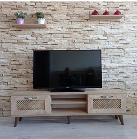 Resim Mobilya Sepeti (Ms 50) Tv Ünitesi Dolabı,Raflı,Seperatörlü Meşe 