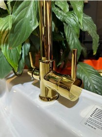 Resim İsaoğlu Yapı Gold Mutfak Bataryası Arıtmalı Evye Armatür Gold Mutfak Bataryası Arıtıcılı Gold 