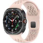 Resim Galaxy Watch Ultra 47mm Zore KRD-119 Delikli Tasarım Silikon Kordon-Pembe 