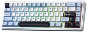 Resim Aula F65 Reaper Switch Mekanik RGB TKL Makrolu Hot Swap Kablosuz Klavye Buz Mavisi 