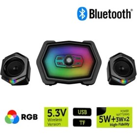 Resim Kablosuz Hoparlör 2 1 Ses Sistemi Gaming Hoparlör Rgb Gaming Wireless Bluetooth Bls-10 