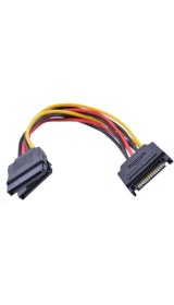 Resim Sata Splitter Kablo 15 Pin Sata Güç Uzatma Kablosu Sata Power Çoklayıcı 15PIN Erkek Çift 15 Pin Dişi 