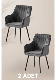 Resim Nova Sandalye - Babyface Antrasit - Metal Siyah Ayak 2 Adet Antrasit 