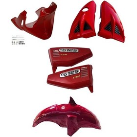 Resim Cg Kırmızı Dörtlü Set Sakal-bıyık-çamurluk-yankapak Kırmızı 