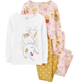 Resim Kız Bebek 4'lü Pijama Set 