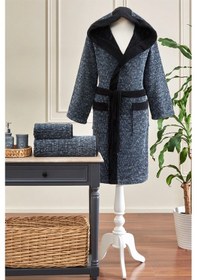 Resim Özdilek Modra Maskülen Kapüşonlu Bornoz L - Siyah Siyah 