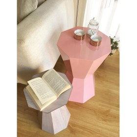 Resim Dipole Furniture Petek Parlak Lake Pembe Sehpa 