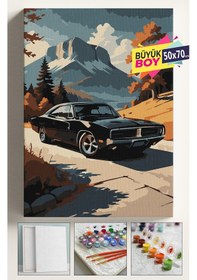 Resim Sayılarla Boyama Seti Numaralı Tuval Fırça Boya Dahil Kasnaklı Set 50x70 Cm - Masteng 
