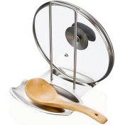 Resim Three Beans Paslanmaz Çelik Tava Pot Kapak Kapak Raf Standı Çorba Kaşık Raf Kaşık Tutucu Mutfak Pişirme Depolama Organizatör Mutfak Aksesuarları | Raflar ve sahipler (Gümüş) (Yurt Dışından) 