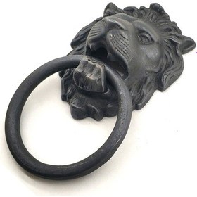 Resim Büro Ev Dekoru İçin 10x13cm Retro Pirinç Aslan Kapı Tokmağı 