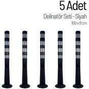 Resim İleri Trafik Delinatör 100 x 8 cm Siyah 5 Adet, Esnek Duba 