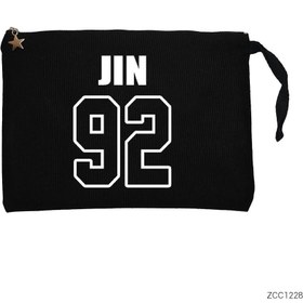 Resim BTS Jin 92 Siyah Clutch Astarlı Cüzdan / El Çantası - Siyah 