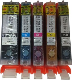 Resim Canon Pgı-550 Clı-551 Uyumlu Kolay Dolan Kartuş 5 Renk Dolu 