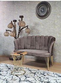 Resim Zafir İkili Gold Kaplama Tel Ayak Papatya Çay Seti Koltuk Takımı , Balkon, Salon, Ofis, Cafe Koltuk Takımı Kahverengi 