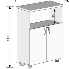 Resim Modüler Dünyası Kapaklı Kitaplık Dosya Dolabı - 80X38X117 (307711431) Beyaz - Meşe 