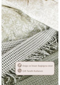Resim Elart Carlos Battaniye Çift Kişilik Waffle 200x220 Cm Yeşil Yeşil 