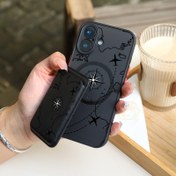 Resim Bir Sette İki Ürün: Iphone Modelleri 16, 15, 14, 13, 12, 11 Pro Max, 7, 8 Plus için Şık Lüks Şok Geçirmez Kılıf ve Rot Haritası Tasarımı ile Yüksek Kaliteli Deri Manyetik Kart Tutucu KJ1. 