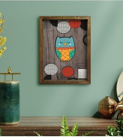 Resim Bk Home Baykuş Tasarımlı Doğal Masif Ahşap Çerçeveli Tablo-5 (551089769) 