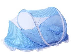 Resim Foldable Baby Bed Net With Pillow Net 2pieces Set - Blue 